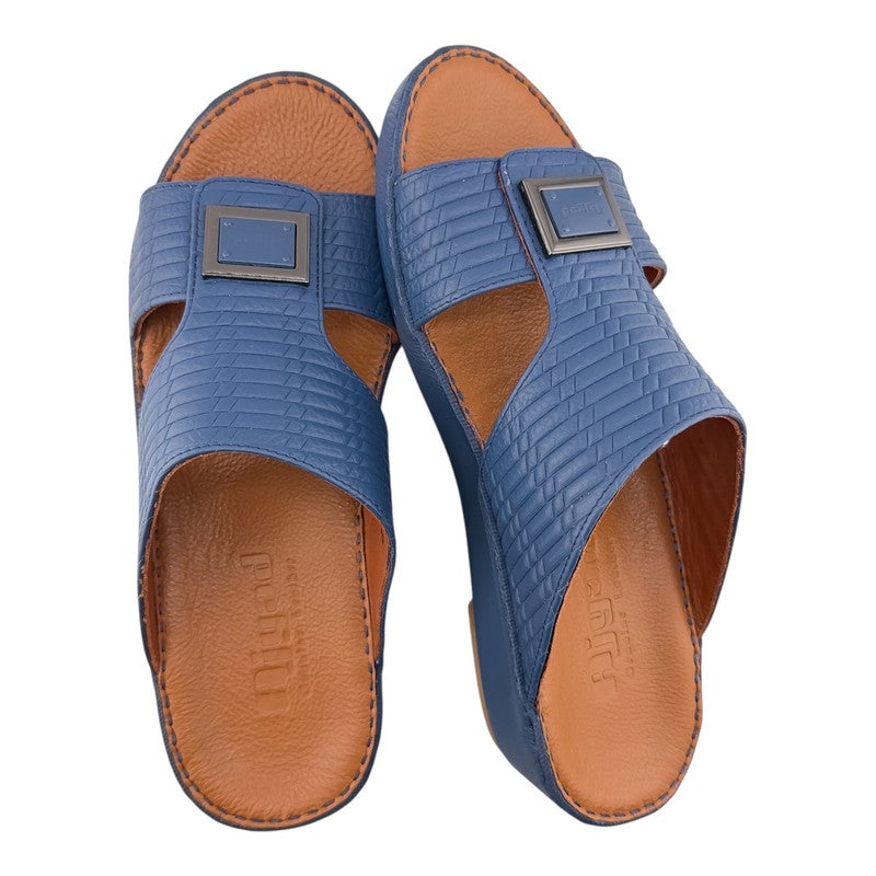 AJYAD Handmade Arabic Sandals For Men | Outdoor Mens Slippers | Everyday Flip Flops Open Toe | Arabic Genuine Shamwa Leather | New Design | Tan Footbed | Comfortable & LightWeight - Image 2